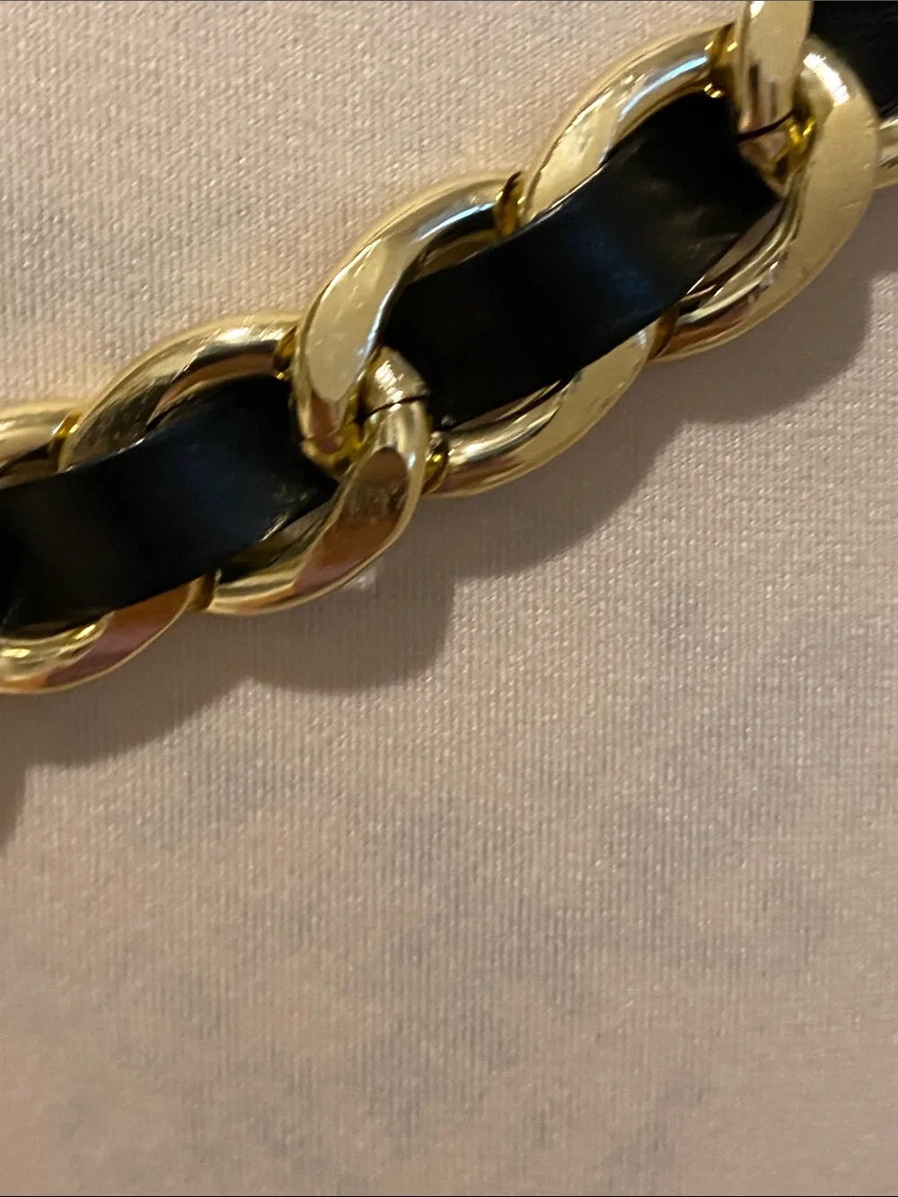 Link Gold /leather Chain And Chanel Coin Round Charm